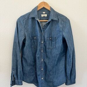 LOFT Casual Indigo Button Down Shirt